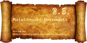 Malatinszki Bernadett névjegykártya