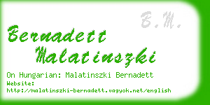 bernadett malatinszki business card